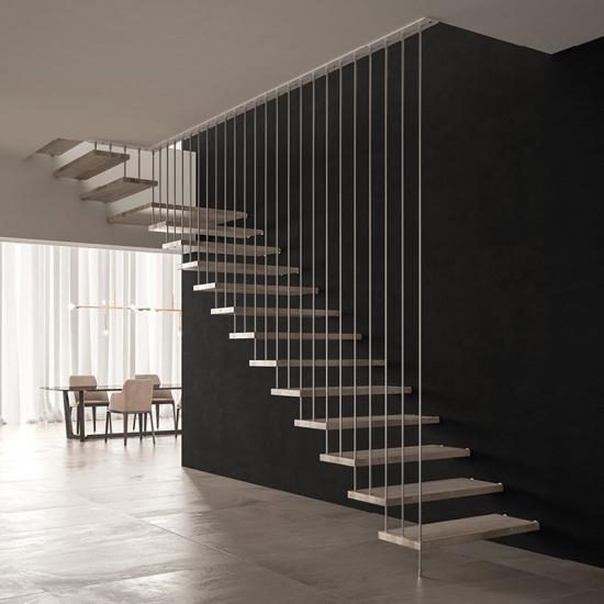 Minimalistische Treppe mit Sondergeländer von DS design   stairs.