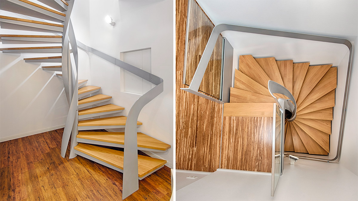 Designtreppe mit quadratischem Grundriss von SPRENG GmbH