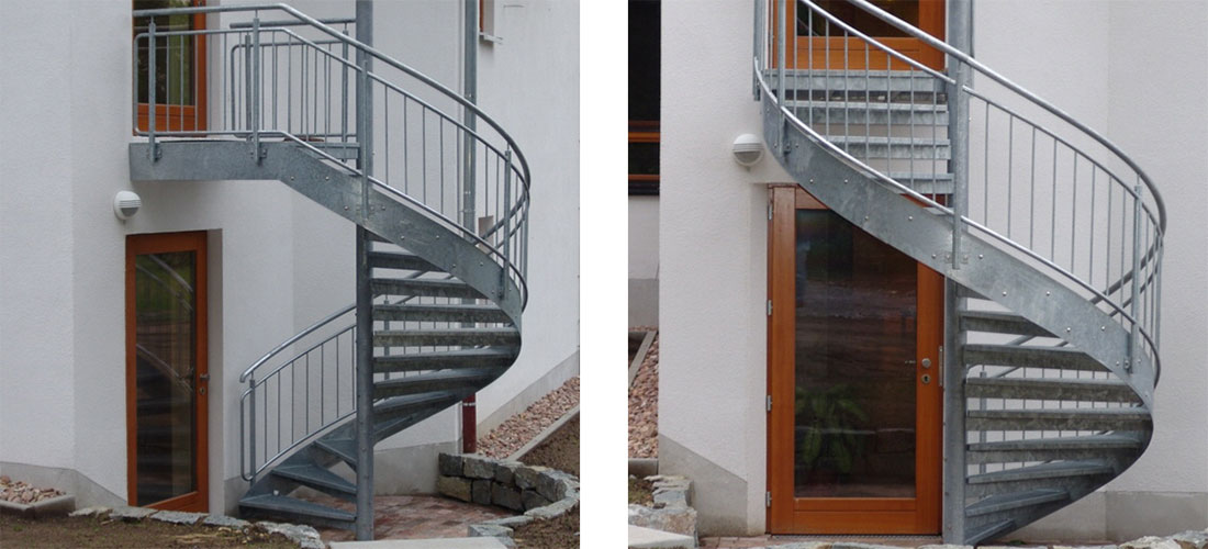 Außentreppe-Spindeltreppe aus verzinktem Stahl von TUS Metallbau