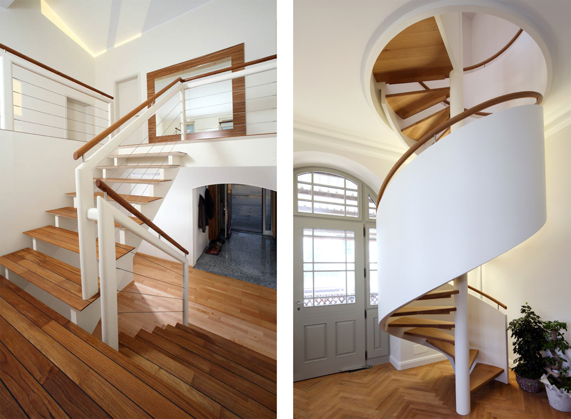 Moderne Treppen aus Holz und Stahl von Schmidmayer Treppenbau