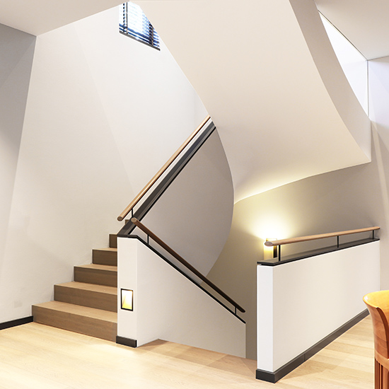 Gewendelte Designtreppe in einer Villa